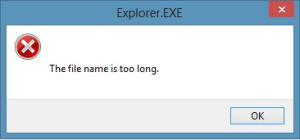 Screen shot of file name Windows Error