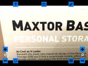 Screen shot of VisionAssist app in Color Video mode