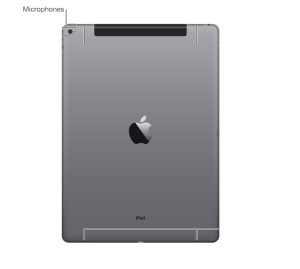 Image showing the location of the microphone on the iPad Pro