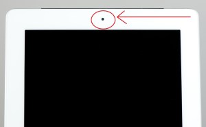 Image highlighting the front facing camera on the iPad