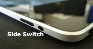 Image showing the side switch on the iPad