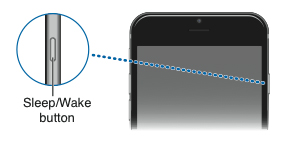 Image showing sleep and wake button on iPhone 6 later