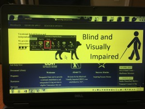 Image of laptop running ZoomText 11 with Yellow on Black enabled